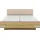 Musterring Holzbett MUSTERRING "Savona, Bettgestell, Bettrahmen, teilmassiv Bianco-Eiche", beige, B:180cm L:190cm, Betten, Bettgestell, Kopfteil Kunstleder Champagner, Details in Chrom, verschiedene Größen