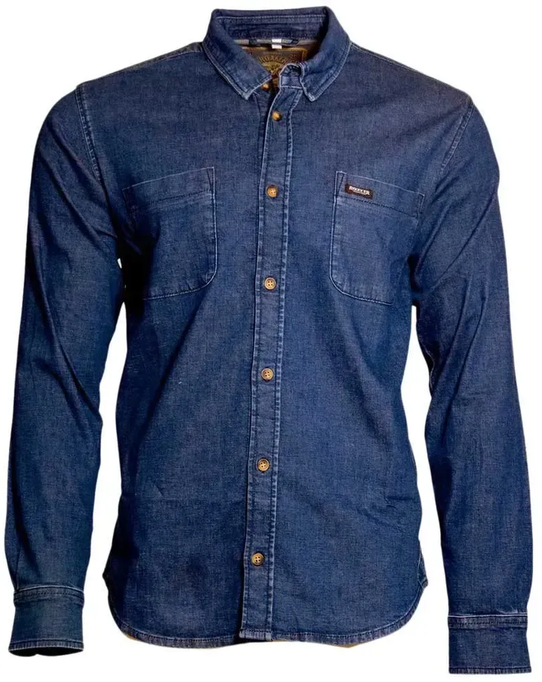 Rokker Nashville Langarmhemd - Dark Blue - L