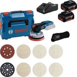 Bosch Combi-Set GEX 18V-125 + M480 Starter Set / 2x 4,0 Ah Akku + Ladegerät in L-Boxx 136