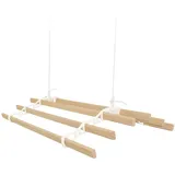 MonsterShop 6-Latten-Wäscheständer 1,2 m elfenbeinfarben