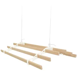 MonsterShop 6-Latten-Wäscheständer 1,2 m elfenbeinfarben