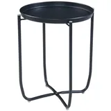 [en.casa] Tabletttisch Sandefjord Stahl 53x40 cm Schwarz [en.casa]