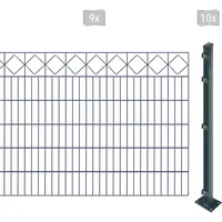 Arvotec Doppelstabmattenzaun ARVOTEC "EASY 120 zum Aufschrauben "Karo" mit Zierleiste", grau (anthrazit), H:120cm, Stahl, Kunststoff, Zaunelemente, Zaunhöhe 120 cm, Zaunlänge 2 - 60 m