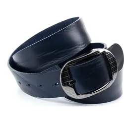 Ledergürtel ANTHONI CROWN, Damen, Gr. 90, blau, Leder, unifarben, Gürtel, Denim-Gürtel in marine