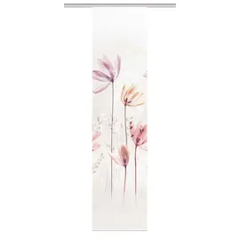 HOME WOHNIDEEN Vision S 84067 | Schiebegardine KUKAT, Digitaldruck Bambus-Optik, mit Blumen-Motiv, 260x60cm, Farbe: Natur