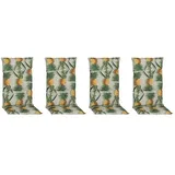 beo Gartenmöbel-Auflage  (Hochlehner, 4 Stk., L x B x H: 118 x 46 x 8 cm, Materialzusammensetzung Bezug: Baumwolle, Polyester, Grün/Gelb)