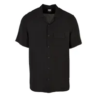 URBAN CLASSICS Viscose Camp Kurzarmhemd Black S