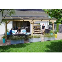 SKANHOLZ Terrassenüberdachung Andria 648 x 400 cm beige