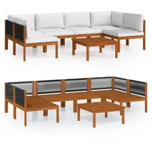 vidaXL Garten-Lounge-Set 7-tlg. cremeweiß Akazie