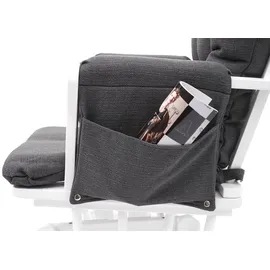 Mendler Relaxsessel HWC-C76 Stoff/Textil 52 x 0 x 0 cm dunkelgrau mit Hocker