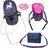 Bayer Puppenzubehör-Set Puppenhochstuhl/Puppentrage Blau/Rosa 63654AB