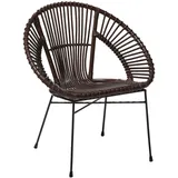 Rattanstuhl Braun Rattan/metall Innenbereich Modern