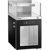 Bartscher 190091 Milchkühlschrank-Tassenwärmer-Kombi (537 mm hoch, Schwarz/Silber)