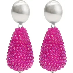 Paar Ohrclips FILIPPA FIRENZE "Fioruccio", pink, Ohrringe, Damen, mit funkelnden Kristallen