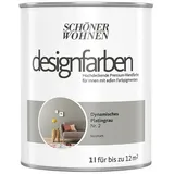 SCHÖNER WOHNEN-Farbe Wandfarbe Designfarbe  (Dynamisches Platingrau, Matt, 1 l, Konservierungsmittelfrei)