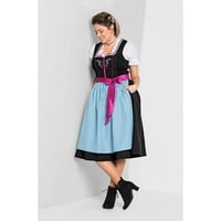 sheego Damen Große Größen Dirndl mit Schürze und Bluse 3tlg. Oktoberfestmode feminin eckiger Ausschnitt Stickerei - 46