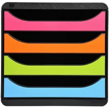 Exacompta Schubladenbox Big Box 27,8 x 34,7 x 26,7 cm 4-tlg. mehrfarbig