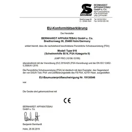 Secumar Jump Pro Schwimmweste gelb 70-90 kg