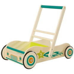 roba® Lauflernwagen Spiel- und Lauflernhilfe, aus Holz mit Bremse bunt