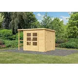 Karibu Gerätehaus Multi  (Außenmaß inkl. Dachüberstand  (B x T): 319 x 219 cm, Holz, Naturbelassen)