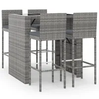 vidaXL Gartenbar-Set 5-tlg. Grau