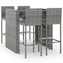 vidaXL Gartenbar-Set 5-tlg. Grau