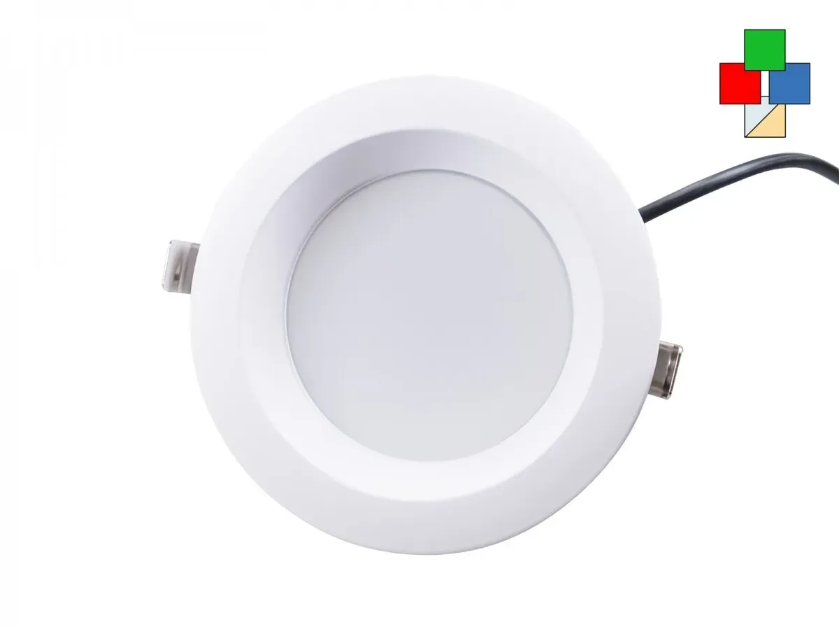 LED Einbaustrahler rund 14,5cm 18W 630lm RGBW dualweiß 24V DC Einbaustrahler EEK G [A-G]