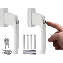 Abschließbare Fenstergriffe ergonomisch Aluminium 2 Stück