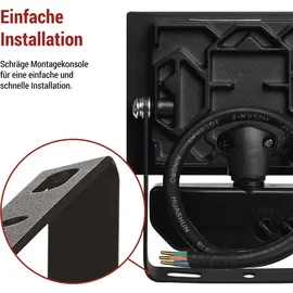 EMOS - LED-Strahler Tambo mit Bewegungsmelder - dünnes Aluminium Flutlicht - wasserdicht - neutralweiß - 1000 lm - 10 W - für Außen - schwarz, ... - Schwarz