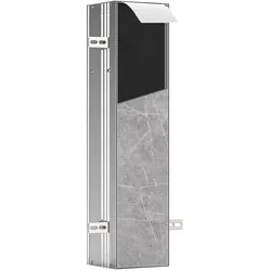 Kronenbach Cube Design WC-Modul - Unterputzmodell 15,4 x 65,8 cm, Türanschlag rechts, Accessoires, aluminium