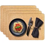 Tuuters Platzset aus Kork, 4 Stück Tischset Klassik, Platzdeckchen abwaschbar 40x30cm