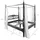 Massivmoebel24 Himmelbett Akazie 140x200x224 nougat lackiert