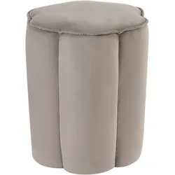Pouf TAPPEN Samtstoff Taupe 39 cm 39 cm 45 cm