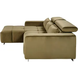 Roller Ecksofa, & grau - Webstoff - Liegefunktion - Staukasten links,