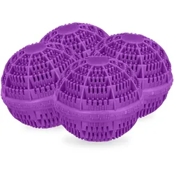Relaxdays Waschball, 4er Set, Waschkugel für Waschmaschine, ökologisch, hautfreundlich, Waschen ohne Waschmittel, lila