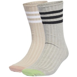 adidas Unisex Comfort 2 Pairs Socken, Medium Grey Heather/Wonder Beige/Black/White