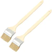 Bürstenkopfbreite 75 Mm/3 Zoll Lang, Holzgriff, Metallzwinge, Gebogene Bürste, Heizkörperbürste Beige 704 (2 Stück)