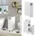 Vicco Toilettenschrank Weiß, 18 x 71 cm mit ausziehbarem Fach