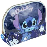 Cerdá Stitch Blau 22,6 x 18,6 x 8 cm – große Kapazität – 100% Polyurethan – Reißverschluss – Originalprodukt, entworfen in Spanien, Schwarz