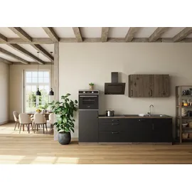 WIHO KÜCHEN Küchenzeile Elba 280 cm schwarz