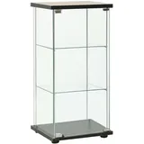 vidaXL Vitrinenschrank mit 3 Schichten Glasvitrine Sammlervitrine Vitrine Schrank Bücherschrank Wohnzimmer Schlafzimmer Hartglas Schwarz