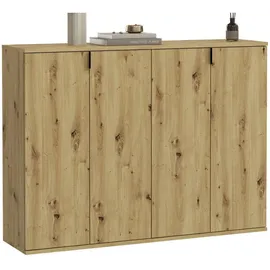 inn.furn Kommode Eiche Artisan, 122 cm, Schuhschrank mit 12 Fächern | Gr.: onesize