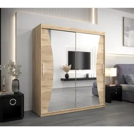 abiks möbel Schwebetürenschrank MONACO 180 x 200 x 62 cm Eiche
