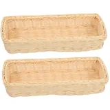 IMIKEYA 2pcs Handgefertigter Besteckkorb Aus Weide Für Küchenutensilien Organizer Spülmaschinen-aufbewahrungsregal Rattan- -/löffelhalter