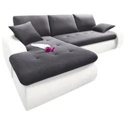 Ecksofa TRENDMANUFAKTUR "Indie, L-Form", grau (weiß, anthrazit), B:246cm H:86cm T:155cm, Sofas, wahlweise XL oder XXL