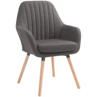 TPFLiving Besucherstuhl, Grau, Holz, 67x93x58 cm, Arbeitszimmer, Besucherstühle