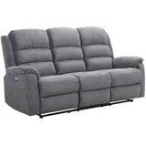 vente-unique Relaxsofa elektrisch 3-Sitzer - Stoff - Anthrazit - nevers