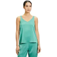 Vera Mont Satin-Bluse mit V-Ausschnitt in Silky Green |