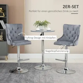 Homcom Barhocker-Set-46L x 55B x 123H cm-Grau+Silber | Gr.: onesize