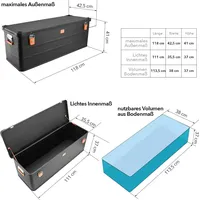 AluBox Alukiste Transportbox 159 Liter schwarz mit Druckguss Stapelecken